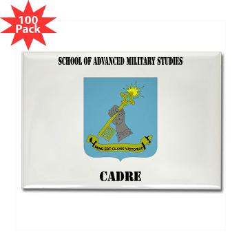 SAMSC - M01 - 01 - DUI - School of Advanced Military Studies - Cadre with Text - Rectangle Magnet (100 pack)