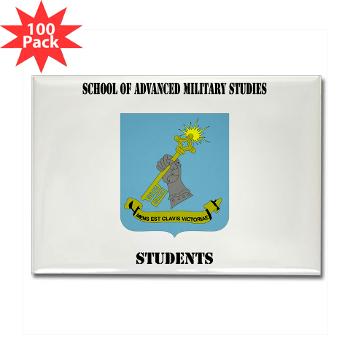 SAMSS - M01 - 01 - DUI - School of Advanced Military Studies - Students with Text - Rectangle Magnet (100 pack)