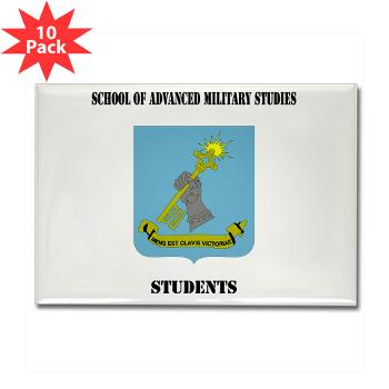 SAMSS - M01 - 01 - DUI - School of Advanced Military Studies - Students with Text - Rectangle Magnet (10 pack)