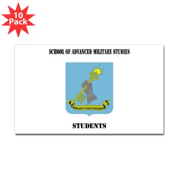 SAMSS - M01 - 01 - DUI - School of Advanced Military Studies - Students with Text - Sticker (Rectangle 10 pk) - Click Image to Close