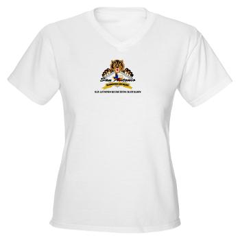 SARB - A01 - 04 - DUI - San Antonio Recruiting Bn with text - Women's V-Neck T-Shirt