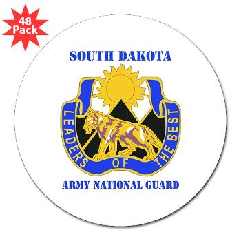 SDARNG - M01 - 01 - DUI - South Dakota Army National Guard with text - 3" Lapel Sticker (48 pk) - Click Image to Close