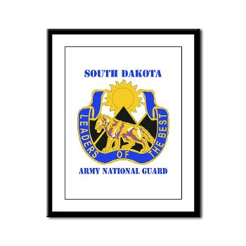 SDARNG - M01 - 02 - DUI - South Dakota Army National Guard with text - Framed Panel Print
