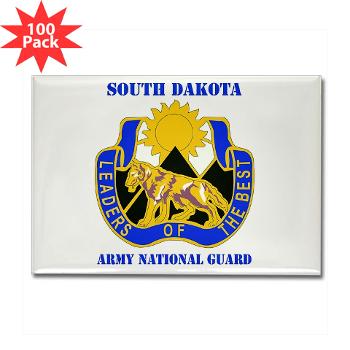 SDARNG - M01 - 01 - DUI - South Dakota Army National Guard with text - Rectangle Magnet (100 pack)