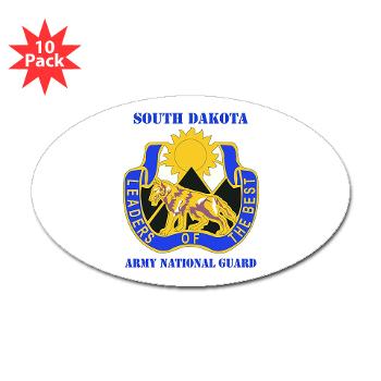 SDARNG - M01 - 01 - DUI - South Dakota Army National Guard with text - Sticker (Oval 10 pk)