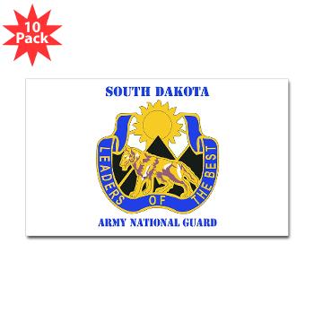 SDARNG - M01 - 01 - DUI - South Dakota Army National Guard with text - Sticker (Rectangle 10 pk) - Click Image to Close