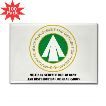 SDDC - M01 - 01 - Military Surface Deployment and Distribution Command with Text - Rectangle Magnet (100 pack)