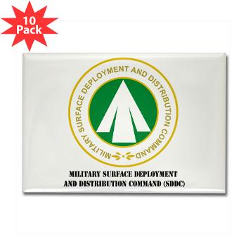 SDDC - M01 - 01 - Military Surface Deployment and Distribution Command with Text - Rectangle Magnet (10 pack) - Click Image to Close