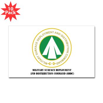 SDDC - M01 - 01 - Military Surface Deployment and Distribution Command with Text - Sticker (Rectangle 10 pk)