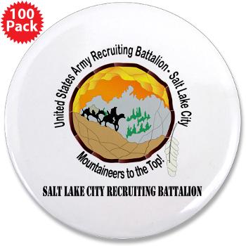 SLCRB - M01 - 01 - DUI - Salt Lake City Recruiting Battalion with Text 3.5" Button (100 pack) - Click Image to Close