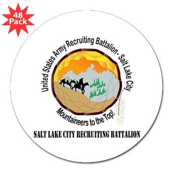 SLCRB - M01 - 01 - DUI - Salt Lake City Recruiting Battalion with Text 3" Lapel Sticker (48 pk)