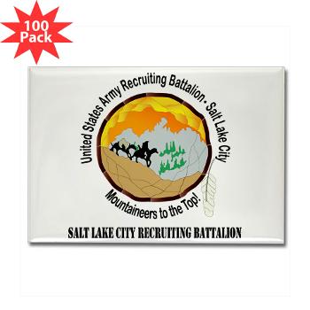 SLCRB - M01 - 01 - DUI - Salt Lake City Recruiting Battalion with Text Rectangle Magnet (100 pack)
