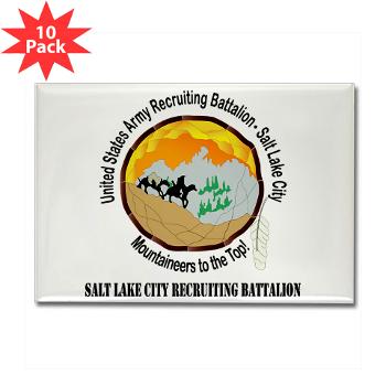 SLCRB - M01 - 01 - DUI - Salt Lake City Recruiting Battalion with Text Rectangle Magnet (10 pack) - Click Image to Close