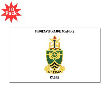 SMAC - M01 - 01 - DUI - Sergeants Major Academy Cadre with Text - Sticker (Rectangle 10 pk)