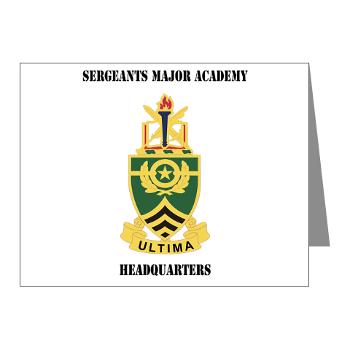 SMAH - M01 - 02 - DUI - Sergeants Major Academy Headquarters with Text - Note Cards (Pk of 20)