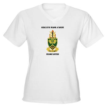 SMAH - A01 - 04 - DUI - Sergeants Major Academy Headquarters with Text - Women's V-Neck T-Shirt
