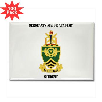 SMAS - M01 - 01 - DUI - Sergeants Major Academy Students with Text - Rectangle Magnet (100 pack) - Click Image to Close