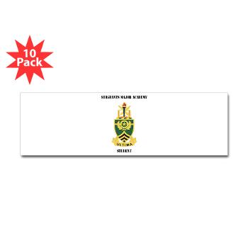 SMAS - M01 - 01 - DUI - Sergeants Major Academy Students with Text - Sticker (Bumper 10 pk) - Click Image to Close