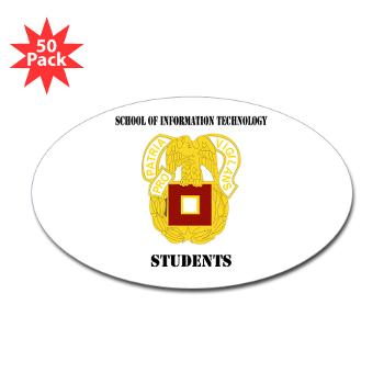 SOITS - M01 - 01 - DUI - School of Information Technology - Students with text - Sticker (Oval 50 pk)