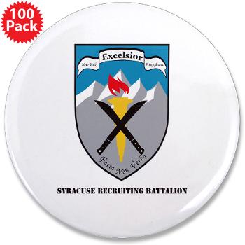 SRB - M01 - 01 - DUI - Syracuse Recruiting Battalion with Text - 3.5" Button (100 pack) - Click Image to Close