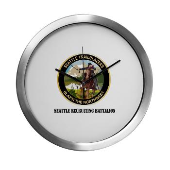 SRB - M01 - 03 - DUI - Seattle Recruiting Battalion with Text Modern Wall Clock