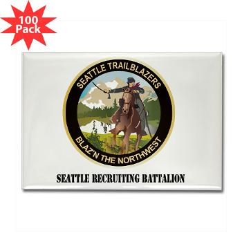 SRB - M01 - 01 - DUI - Seattle Recruiting Battalion with Text Rectangle Magnet (100 pack)