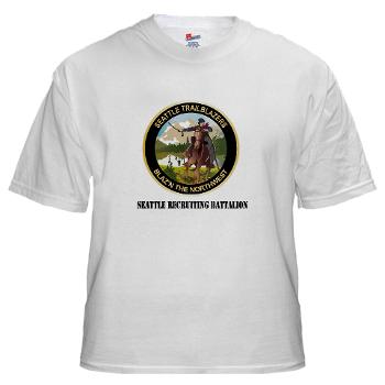 SRB - A01 - 04 - DUI - Seattle Recruiting Battalion with Text White T-Shirt - Click Image to Close