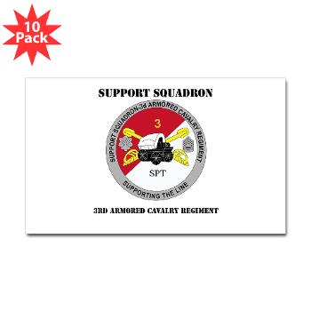 SS3ACR - M01 - 01 - DUI - Support Sqd 3rd ACR with Text - Sticker (Rectangle 10 pk)