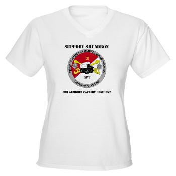 SS3ACR - A01 - 04 - DUI - Support Sqd 3rd ACR with Text - Women's V-Neck T-Shirt