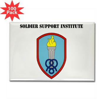 SSI - M01 - 01 - Soldier Support Institute with Text - Rectangle Magnet (100 pack)