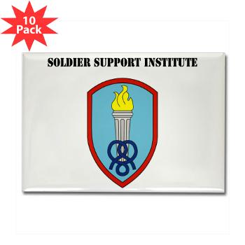 SSI - M01 - 01 - Soldier Support Institute with Text - Rectangle Magnet (10 pack)