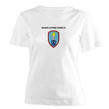 SSI - A01 - 04 - Soldier Support Institute with Text - Women's V-Neck T-Shirt