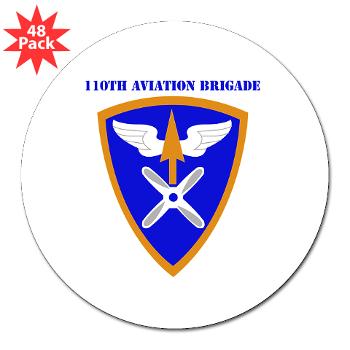 110AB - M01 - 01 - SSI - 110th Aviation Bde with Text 3" Lapel Sticker (48 pk)