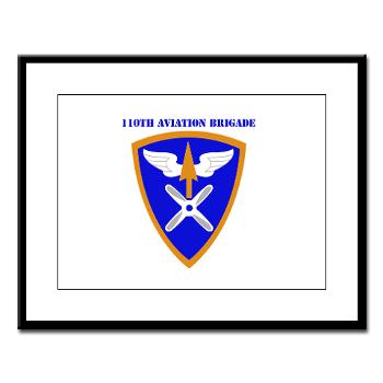 110AB - M01 - 02 - SSI - 110th Aviation Bde with Text Large Framed Print
