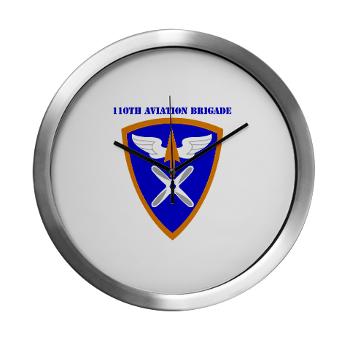 110AB - M01 - 03 - SSI - 110th Aviation Bde with Text Modern Wall Clock