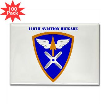 110AB - M01 - 01 - SSI - 110th Aviation Bde with Text Rectangle Magnet (100 pack) - Click Image to Close
