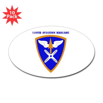 110AB - M01 - 01 - SSI - 110th Aviation Bde with Text Sticker (Oval 10 pk) - Click Image to Close
