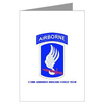 173ABCT - M01 - 02 - SSI - 173rd Airborne Brigade Combat Team with text - Greeting Cards (Pk of 10 )