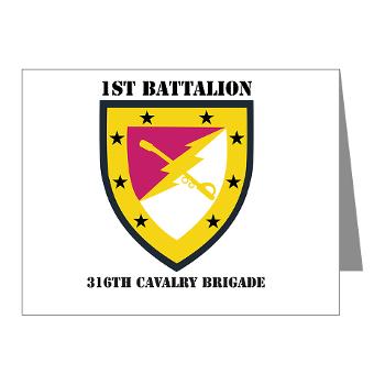 1B316CB - M01 - 02 - SSI - 1st Battalion - 316th Cavalry Brigade with Text Note Cards (Pk of 20)