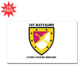 1B316CB - M01 - 01 - SSI - 1st Battalion - 316th Cavalry Brigade with Text Sticker (Rectangle 10 pk)
