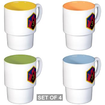 3CB - M01 - 03 - SSI - 3rd Chemical Bde - Stackable Mug Set (4 mugs) - Click Image to Close