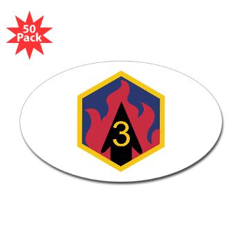 3CB - M01 - 01 - SSI - 3rd Chemical Bde - Sticker (Oval 50 pk) - Click Image to Close