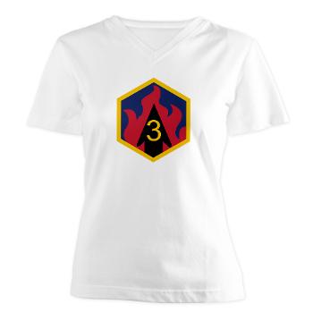3CB - A01 - 04 - SSI - 3rd Chemical Bde - Women's V-Neck T-Shirt - Click Image to Close