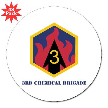 3CB - M01 - 01 - SSI - 3rd Chemical Bde with Text - 3" Lapel Sticker (48 pk)