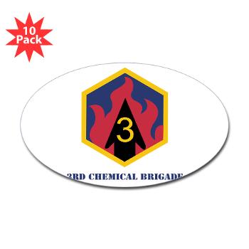 3CB - M01 - 01 - SSI - 3rd Chemical Bde with Text - Sticker (Oval 10 pk)