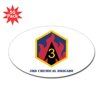 3CB - M01 - 01 - SSI - 3rd Chemical Bde with Text - Sticker (Oval 50 pk) - Click Image to Close