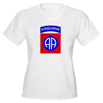 82DV - A01 - 04 - SSI - 82nd Airborne Division Women's V-Neck T-Shirt