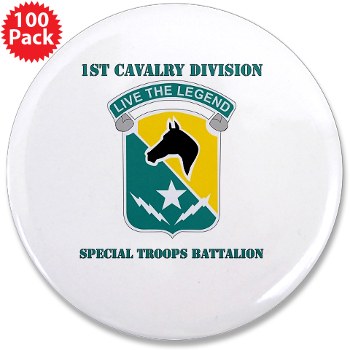 STB - M01 - 01 - DUI - 1st Cav Div - Special Troops Bn with Text - 3.5" Button (100 pack)