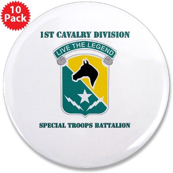 STB - M01 - 01 - DUI - 1st Cav Div - Special Troops Bn with Text - 3.5" Button (10 pack) - Click Image to Close