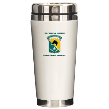 STB - M01 - 03 - DUI - 1st Cav Div - Special Troops Bn with Text - Ceramic Travel Mug